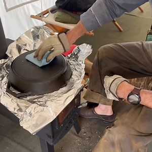 53K views · 525 reactions | Seasoning My Cast Iron Pan On A Wood Stove! | Wranglerstar | Facebook