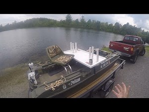 Pelican Bass Raider - How to Load and Unload Boat on Utility Trailer
