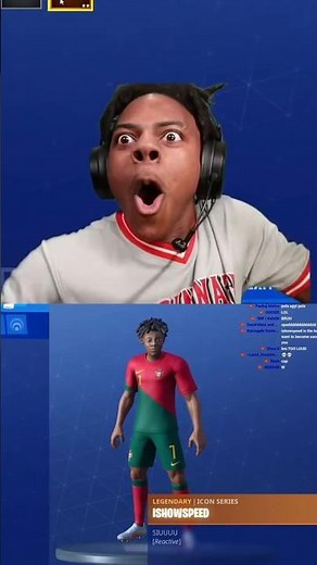 ISHOWSPEED REACTS TO HIS SKIN IN FORTNITE #ishowspeed #speed #fortnite