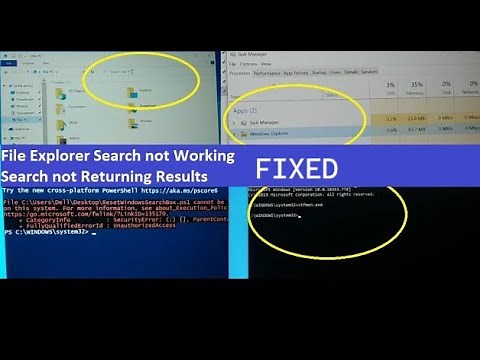 how to fix File explorer search not working, Search grayed out, search not returning results