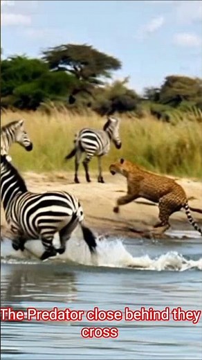 The zebra survives leopard attack