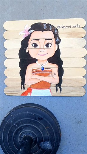 cute Moana painting on ice cream stick #shorts