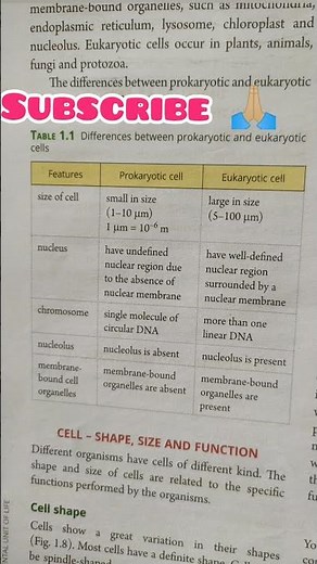 Fundamental Unit Of Life | Class 9 | Prokaryotic And Eukaryotic Cell | #biology