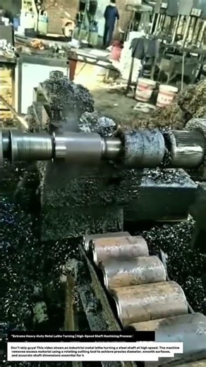 "Extreme Heavy-Duty Metal Lathe Turning | High-Speed Shaft Machining Process Compilation".
