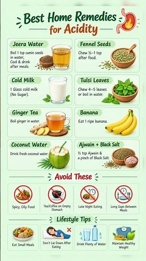 Acidity Relief Tips | 8 Home Remedies for Acidity & Heartburn#youtubeshorts