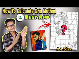 How to draw Outline Using Grid Method A4 Size, Best App for grid, Virat Kohli grid Method drawing