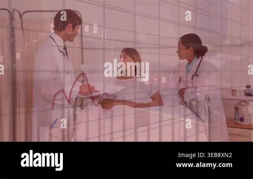 Animation of graphs over diverse doctors and patient. global covid 19 pandemic, medicine and health concept digitally generated video Stock Video Footage - Alamy