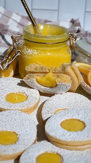 Maddison Koutrouba on Instagram: "Lemon Curd Linzer Cookies! 🍋 Find the full recipe on my website, link in bio! 🤎"