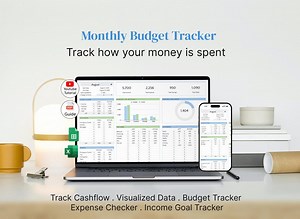 Monthly Budget Tracker: Google Sheets & Excel Template - Etsy