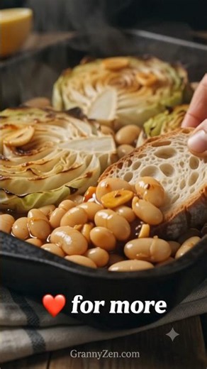 Balkan Roasted Cabbage Steaks with White Beans and Paprika Garlic Oil 🥬🔥