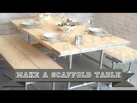 How to Make a Scaffold Table from Poles and Boards using Simple DIY Videos, Tools and Instructions