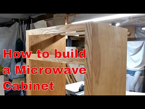 how to build a microwave cabinet with a oak face drawers and doors