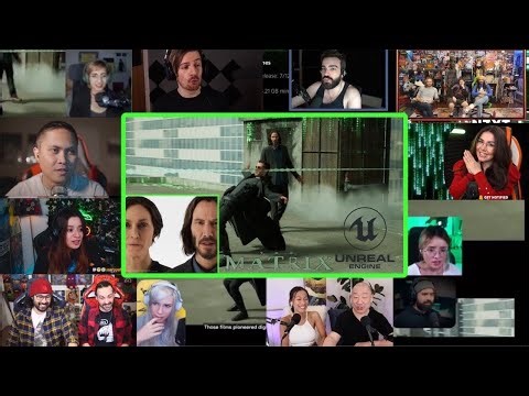 Youtubers React To KEANU REEVES | THE MATRIX Awakens Unreal Engine 5 Demo Gameplay REACTION MASHUP