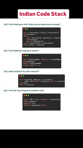 Top SQL Interview Questions 💻 | Must Know for Beginners & Freshers