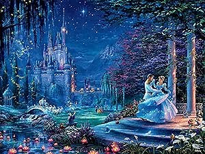 Amazon.com: Ceaco - Thomas Kinkade - Disney Dreams Collection - Cinderella Starlight - 750 Piece Jigsaw Puzzle : Toys & Games