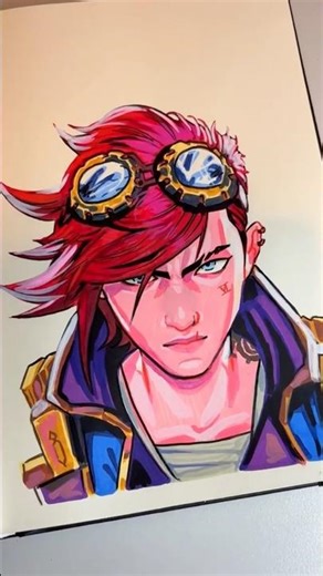 drawing VI from Arcane, rate this 1-10?#arcane #leagueoflegends #vi #sketchbook #fanart