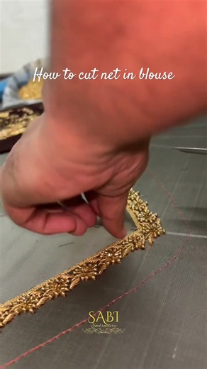 How to cut net from blouse 🪡🧵✨ #aariwork #aaribusiness #aariembroidery #indianwedding #aariwork