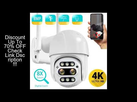 8MP 4MP 4K PTZ IP Camera 8x Zoom Dual Lens Human Detect CCTV Camera Outdoor CCTV Wifi Video Surveill