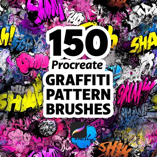 150 Procreate Graffiti Pattern Brushes for Urban Street Art, Bold Backgrounds, Hip Hop Style Designs and Creative Lettering - Etsy Australia