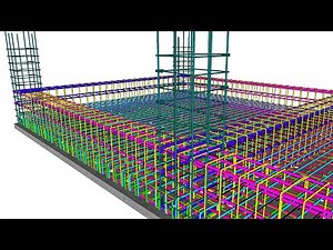 Raft Footing foundation or Bed-plate Foundation design details 4D Animation