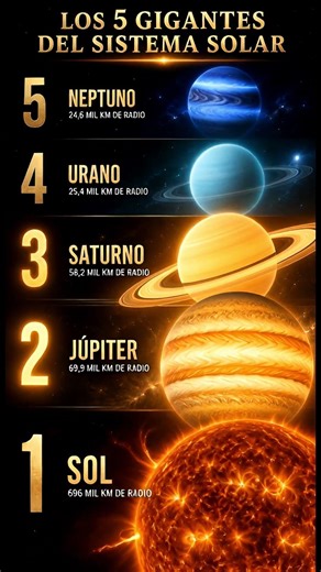 Los 5 gigantes del Sistema Solar