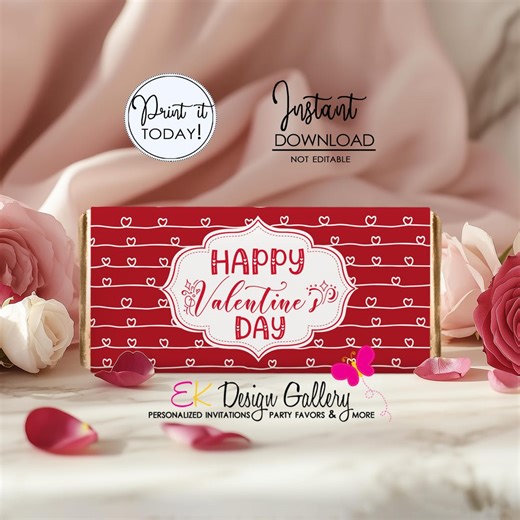 Valentines Day Candy Bar Wrapper, Classroom Exchange Valentines Treat Favor Label (instant Download) - Etsy