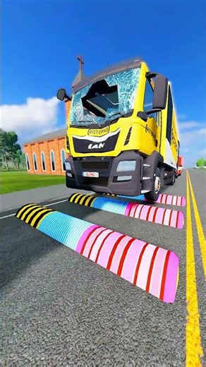 cars and trucks vs Speed Bumps #short #beamng #beamngdrive #trucksvs