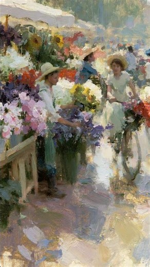Paris Flower Market (Painting #1167) / Normov Art Studio