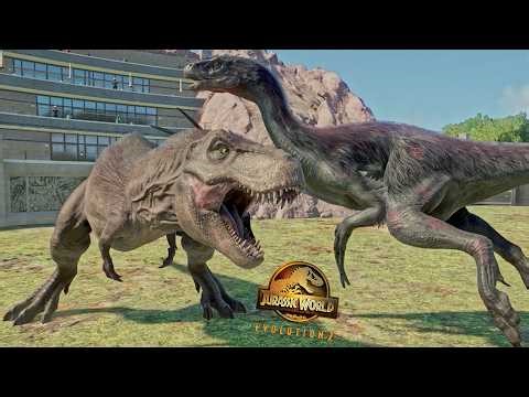 Feathered Tyrannosaurus Rex VS Therizinosaurus – Top 7 Dinosaur Fights! | JWE2