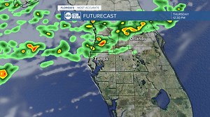 Here's a look at how the Futurecast projects rain coverage through the night... keep in mind that it is a guide, not the rule. | Denis Phillips