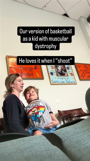 Our version of basketball as a kid with muscular dystrophy (also a leg workout for mom) #dudeperfect