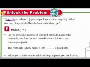 Go Math 5th Grade Lesson 8.4 Fraction and Whole Number Division