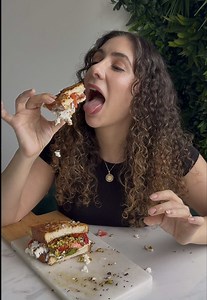 Strawberry Truffle Burrata Sandwich with Pistachios