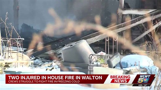 2 hospitalized after fire causes partial home collapse in northern Kentucky