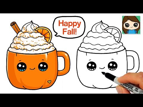How to Draw a Fall Drink 🎃Pumpkin Spice Cute Drink Art