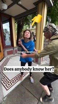 I was interviewing a homeless man and out of the blue this woman clearly distrest #homeless #shorts