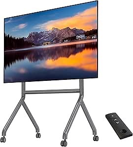 Heavy Duty Motorized Mobile TV Cart, Electric Lifting Stand for 75-90 Inch LCD OLED Flat Curved Panel Screen TV or Smart Board, Load up to 200 lbs, Max VESA 900x600mm P220