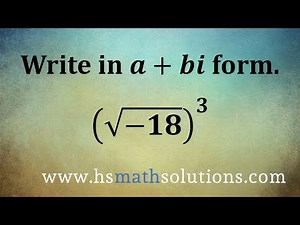 Simplifying Negative Square Roots - Write in Standard Form (Example)