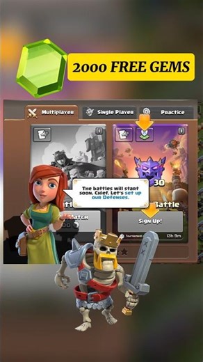 2000 Free Gems in Clash of Clans #coc #supercell #cocnewupdate