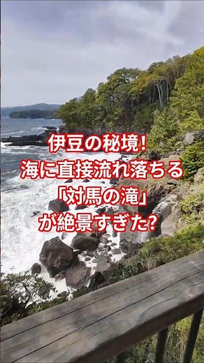 伊豆の秘境！海に直接流れ落ちる「対馬の滝」が絶景すぎた？ #Shorts #対馬の滝 #伊豆 #伊豆高原 #静岡観光 #伊豆旅行 #城ヶ崎海岸 #自然の癒し #滝 #Izu #Waterfall