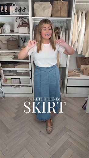 Aline Stretch Denim Skirt for Comfortable Spring Style