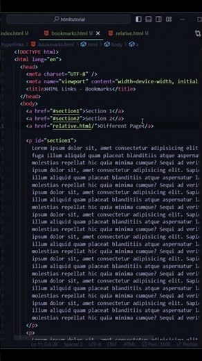 HTML Bookmark: Navigate Your HTML Files Effortlessly! #htmlintroduction #codewithmayur