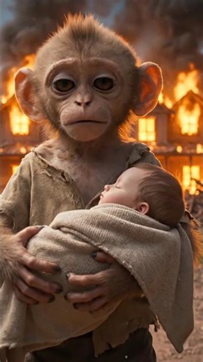 Brave Monkey Saves Child From Burning House 😱🔥 | Hero Rescue Short