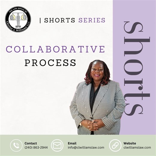 Cherise L Williams, Esq. on Instagram: "Collaborative #Divorce Process - Part 30 Learn more about the Collaborative Process here: clwilliamslaw.com/collaborative-divorce Click to contact us: https://shorturl.at/x95mk #SolutionFocused #CollaborativeDivorce #FamilyLaw #Rockville #Maryland #DC #SettlementAgreement #AssetProtection"