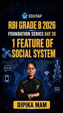 1 Feature of Social System | RBI Grade B 2026 Management Most Important Topics | Foundation Series
