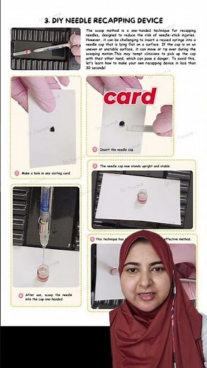 Save yourself from needle pricks with DIY Needle Recapping Device! #localanesthesia #clinicaltips