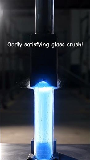 So Satisfying! Hydraulic Press Crushing Glass Tube