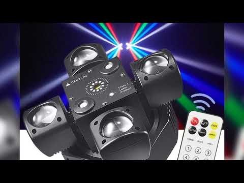 A must-have product! Mini Moving Head Stage Effect Light 4 Arm DMX Sound Control LED RGBW Beam Red