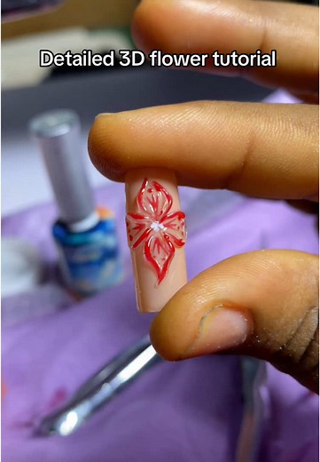 Detailed 3D Flower Nail Art Tutorial for Beginners