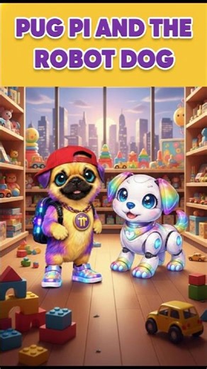 Cute Animal Dog Pi Goes Supermarket Shopping for a Robot Puppy!